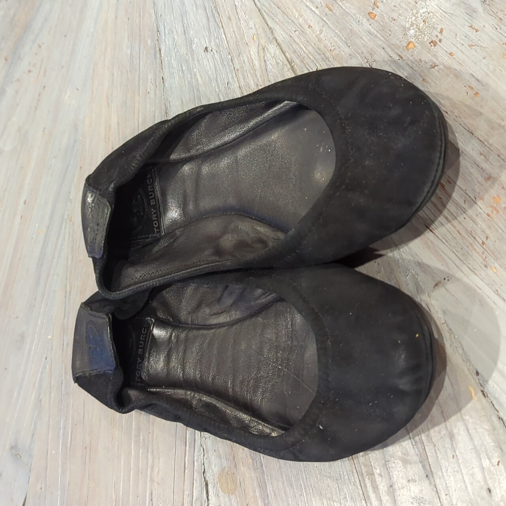 Tory Burch black suede flats
